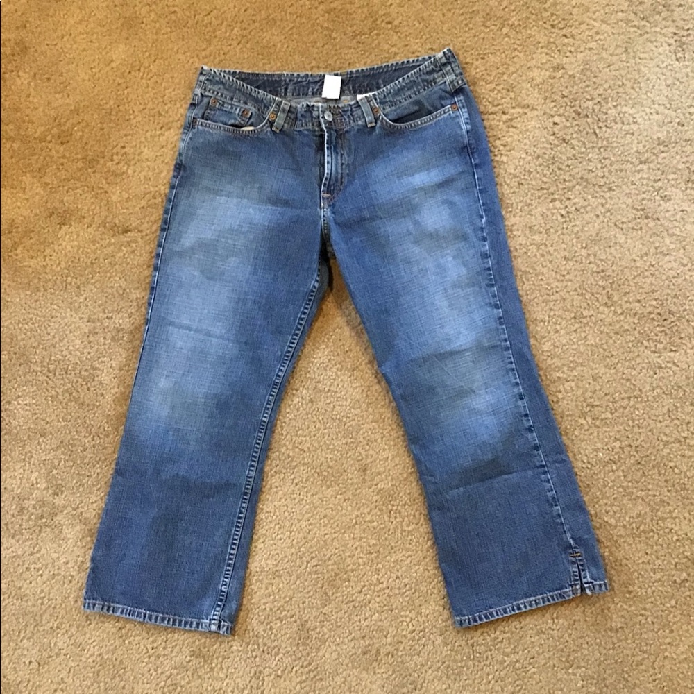 COPY - WOMANS LUCKY BRAND CROPPED DUNGAREES SZ 10…
